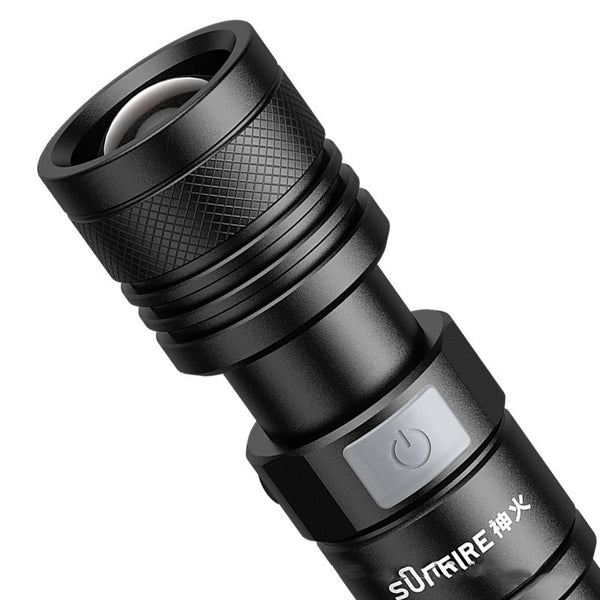 Linterna LED Táctica Recargable USB con Zoom para Defensa Personal y Actividades Nocturnas