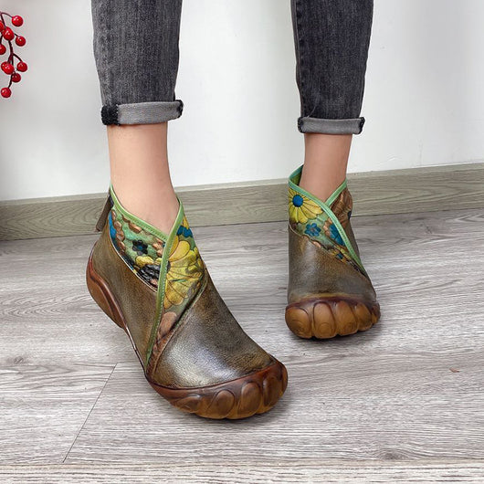 Botas de Cuero con Cuña y Cierre Trasero - Image 3