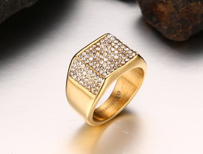 Anillo para Hombre de Acero de Titanio con Diamante - Image 3