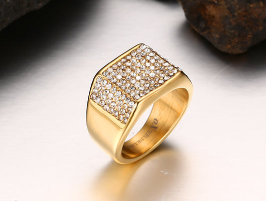 Anillo para Hombre de Acero de Titanio con Diamante - Image 3