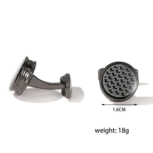 Gemelos Redondos Color Acero Diseño Moderno para Hombre - Image 2