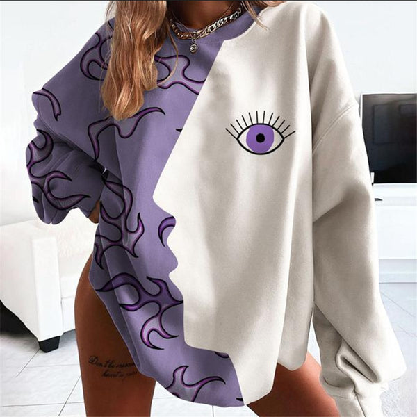 Suéter Estampado Cuello Redondo Manga Larga Mujer