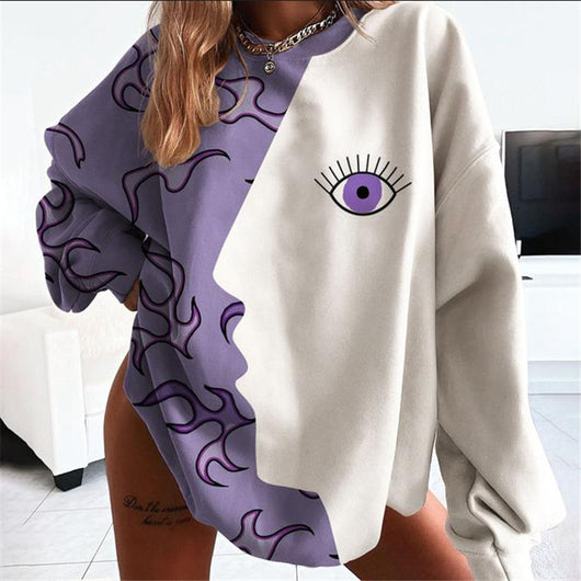 Suéter Estampado Cuello Redondo Manga Larga Mujer