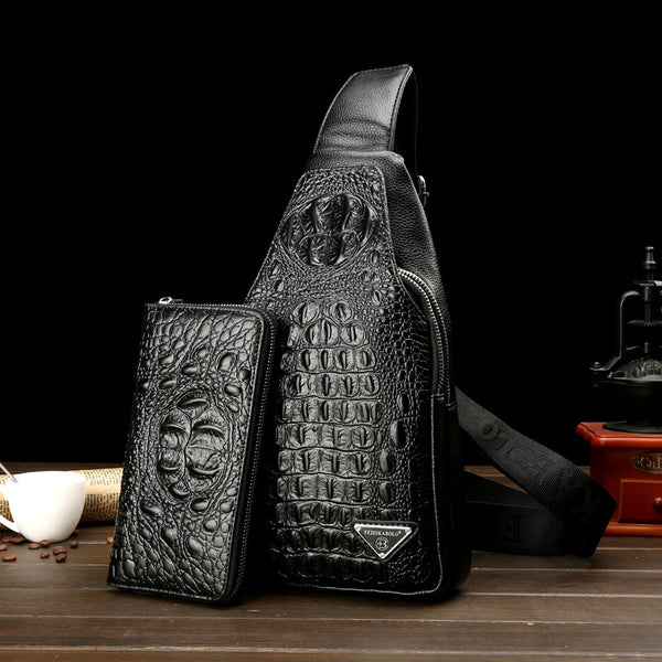 Bolsa de Pecho con Patrón para Hombre - Mochila Cruzada y Cintura