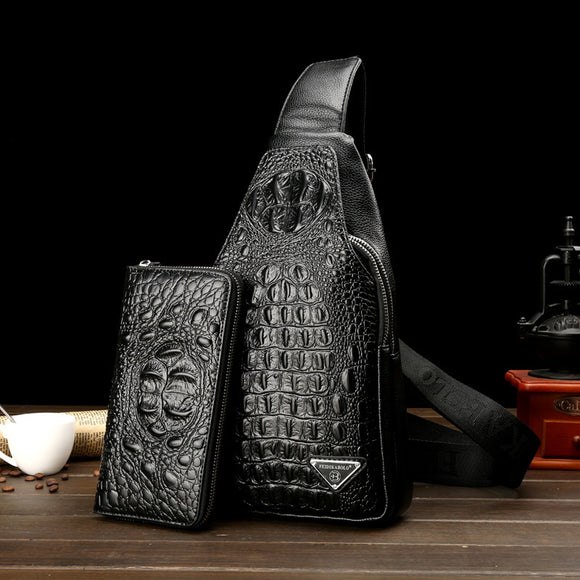 Bolsa de Pecho con Patrón para Hombre - Mochila Cruzada y Cintura
