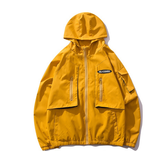 Chaqueta Cortavientos con Capucha y Bolsillos de Herramientas - Image 11