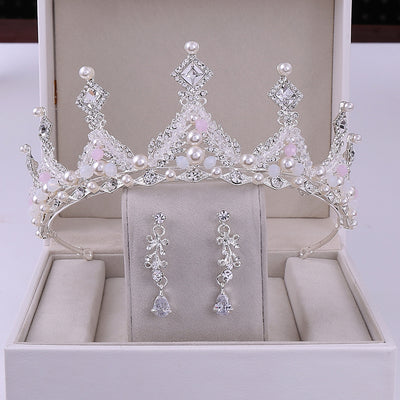 Juego de Corona y Aretes Nupcial Estilo Coreano - Image 25