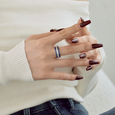 Anillo de Plata Esterlina S925 con Diamantes Incrustados y Rotación Descompresiva para Mujer - Image 19