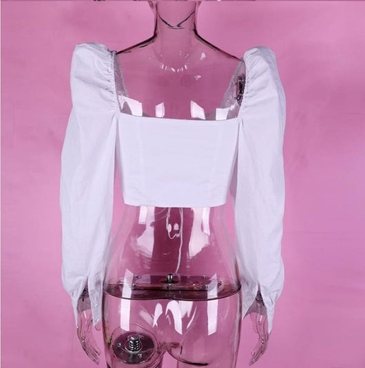 Blusa Manga Larga con Escote en V y Tiras Ajustables - Image 8