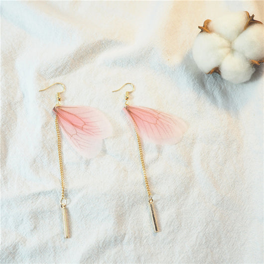 Aretes de Mariposa con Borlas de Plumas Largas - Image 3