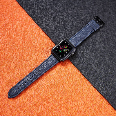 Correa de Cuero para Apple Watch SE - Patrón Lichi con Acabado Aceitado - Image 3