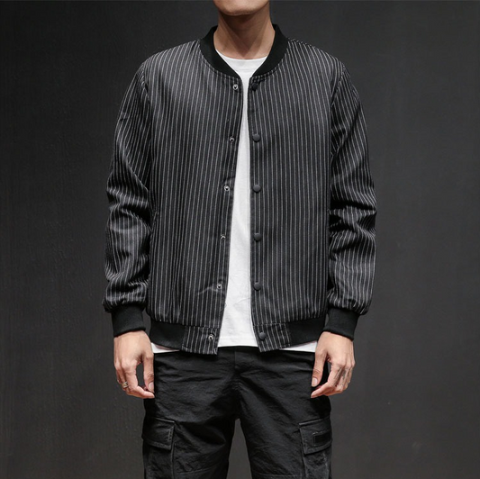 Chaqueta Deportiva Retro con Rayas - Estilo Universitario Hong Kong