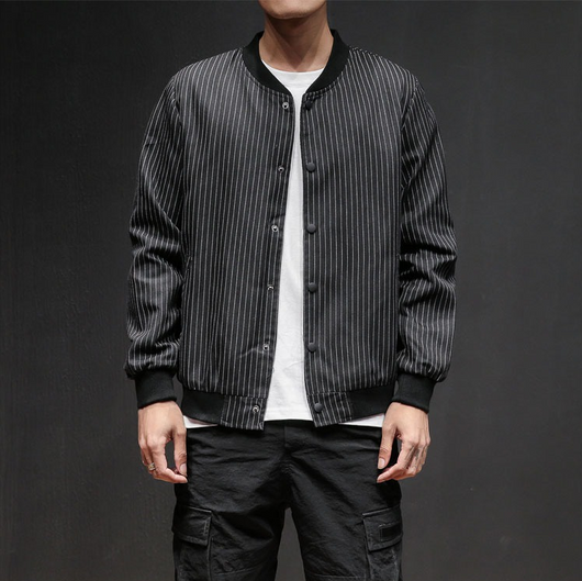 Chaqueta Deportiva Retro con Rayas - Estilo Universitario Hong Kong