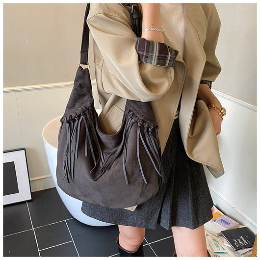 Bolsa Mensajera Retro de Gran Capacidad Tipo Dumpling para Otoño e Invierno - Image 11