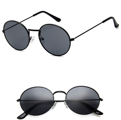 Round clear lens glasses with silver metal frames and black temple tips, shown from an angled and front view. - Image 5