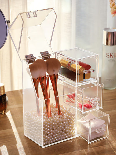 Organizador de Maquillaje y Joyas Acrílico Transparente con Tapa - Image 3