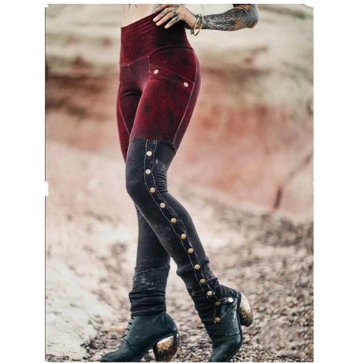 Pantalones de Cintura Alta Rotos con Estampado para Mujer - Image 4