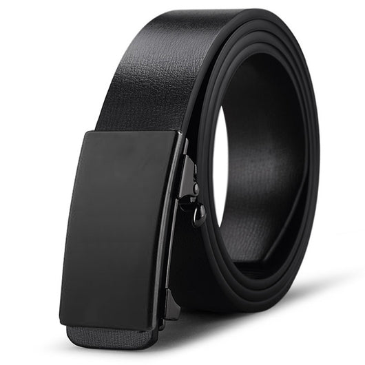 Cinturón de Cuero Automático para Hombre - Hebilla sin Agujeros Piel Doble Capa - Image 4