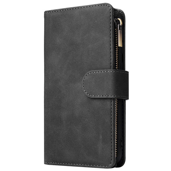 Funda de Cuero Retro con Cierre Esmerilado