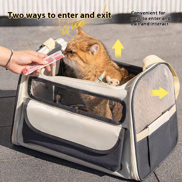 Bolsa Transportadora para Mascotas Transpirable de Gran Capacidad Plegable