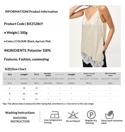 Blusa Camisola Escotada con Encaje y Parches Combinados - Image 9
