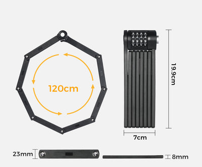 Candado de Cadena para Bicicleta con Contraseña - Antirrobo Plegable - Image 11