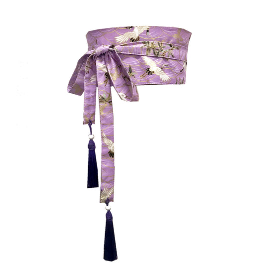 Cinturón de Tela Estilo Japonés con Decoración de Grúa - Image 8