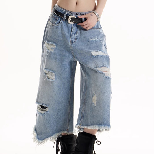 Jeans Rotos Estilo Retro Americano para Chicas