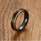 Anillo de Acero Tungsteno 5MM Cepillado Negro y Oro