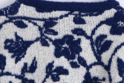 Suéter Tejido con Estampado Floral Estilo Europeo para Mujer - Image 15