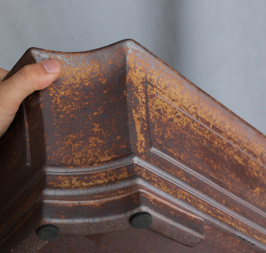 Maceta Rectangular de Cerámica Púrpura con Textura Kui - Image 6