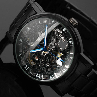 Reloj Automático Mecánico Negro Total para Hombre - Estilo Casual