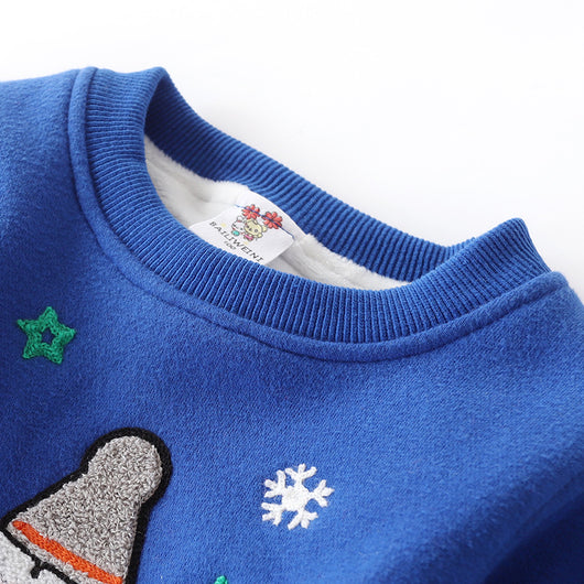 Suéter Navideño para Bebé con Muñeco de Nieve y Forro de Terciopelo - Image 7
