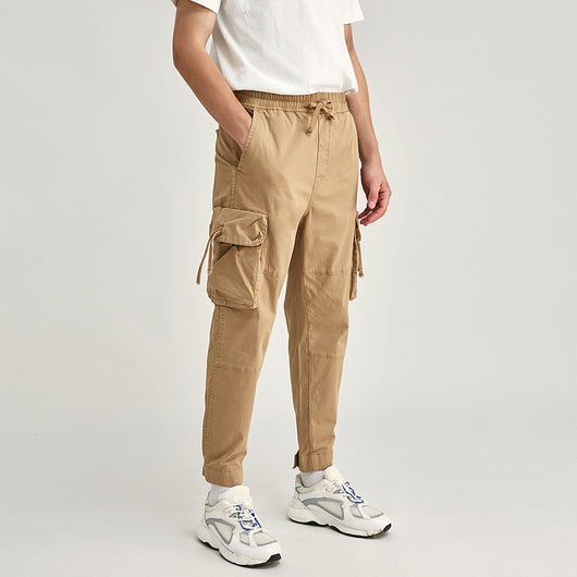 Pantalones de trabajo multibolsillos con cintura elástica para hombre - Image 4