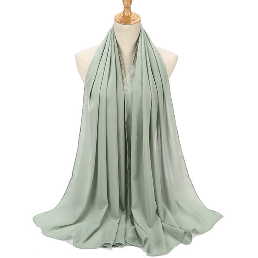 Pañuelo Chifón Plisado Transpirable para Mujer - Diseño Monocromo Elegante - Image 16