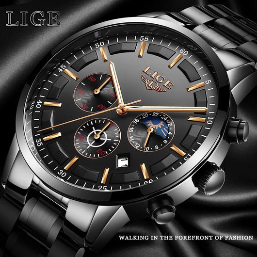 Reloj Deportivo Empresarial de Cuarzo Lunar Resistente al Agua para Hombre - Image 35