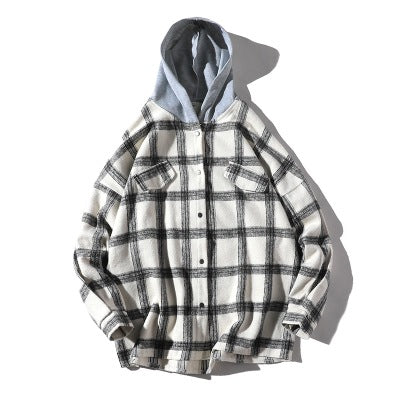 Chaqueta Hoodie a Cuadros para Parejas - Image 9