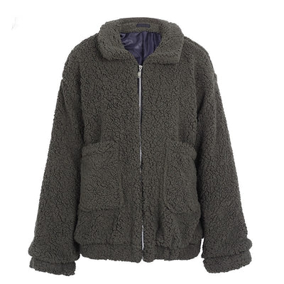 Abrigo Oversized de Lana Sintética Esponjosa - Invierno Cálido para Mujer - Image 10