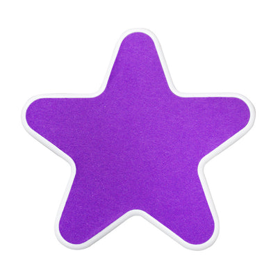 White star-shaped cat toy with a bright green felt top and a yellow-green feather peeking from a side opening. - Image 9