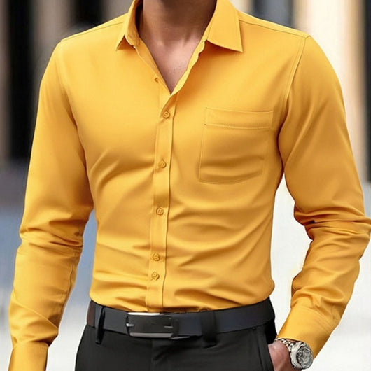 Camisa Ejecutiva Elástica de Manga Larga para Tallas Grandes