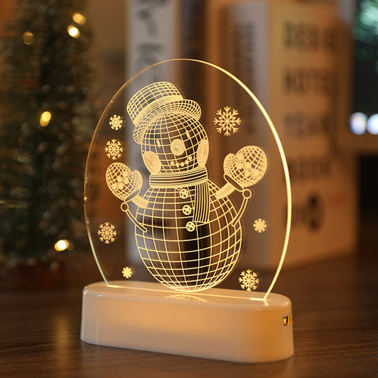 Lámpara Nocturna Decorativa Muñeco de Nieve en Acrílico - Image 17
