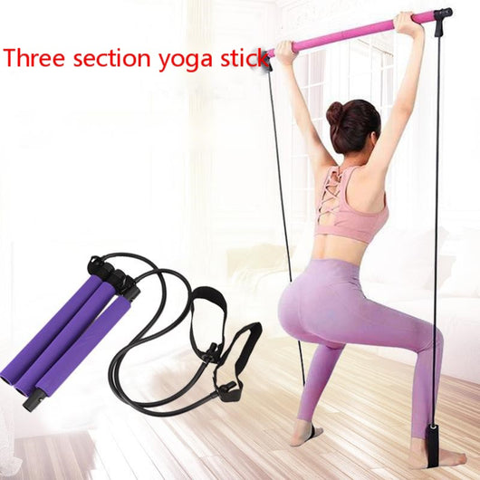 Bastón de Pilates Extensible de Tres Secciones