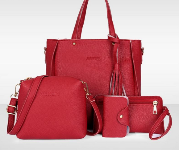 Set de 4 Bolsas Coreanas con Borlas - Bolso, Monedero y Organizador