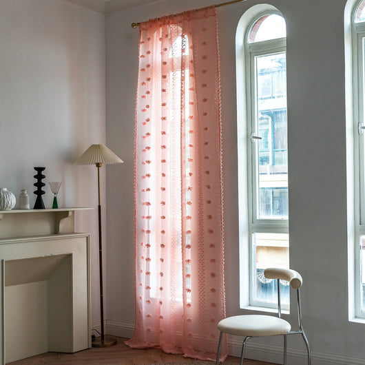 Cortinas Bohemias Texturizadas con Bordado Floral - Image 20