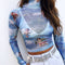 Blusa Térmica Invierno Mujer Cuello Alto Manga Larga con Estampado Cartoon