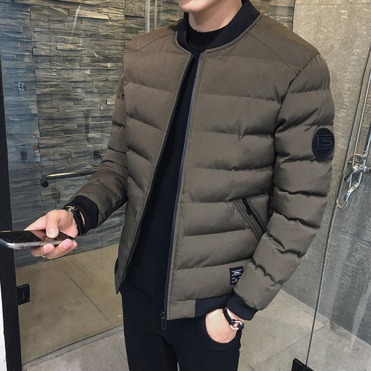 Chaqueta Acolchada con Cuello de Pie para Hombre - Estilo Béisbol
