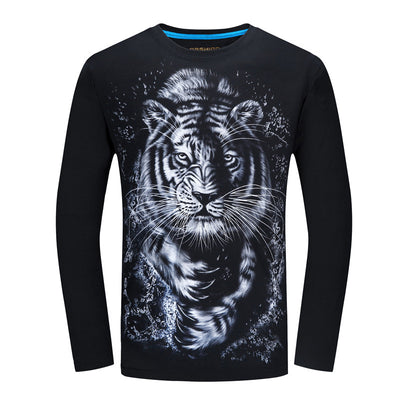 Playera de Manga Larga Estampado Tigre Blanco - Image 4