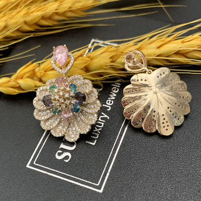 Aretes Florales Brillantes de Diseño Exagerado - Image 9