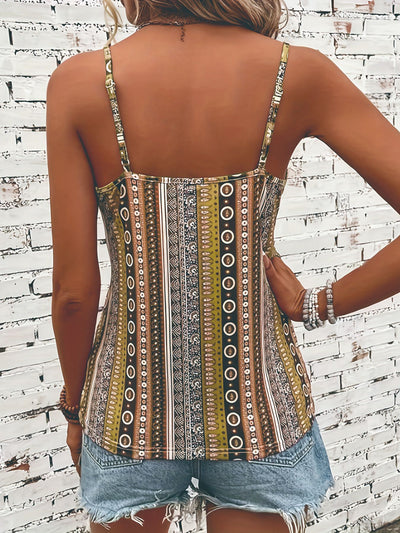 Blusa Retro Étnica con Estampado de Cadena Italiana y Escote en V - Image 36