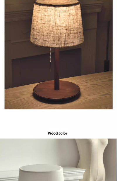 Lámpara de Mesita de Noche en Madera de Nogal Macizo - Image 13